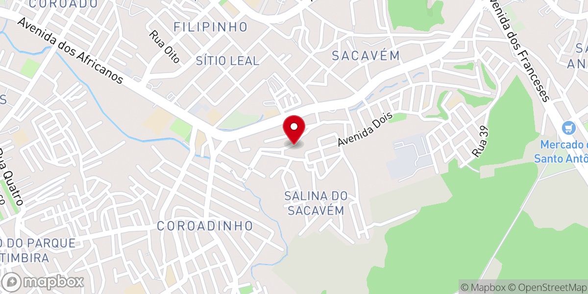 Map showing location of Templo da Assembléia de Deus, Área 55 Salina.