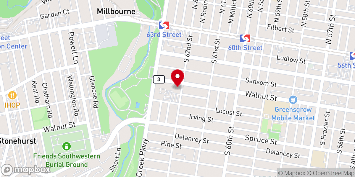 Map showing location of Care Pavilion Rehabilitation & Nursing Center
