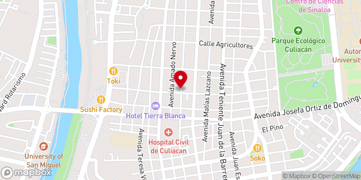 Map showing location of 1ra IAFCJ de Culiacán