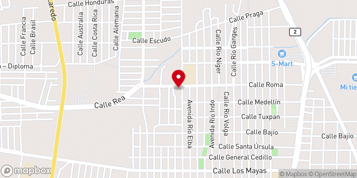 Map showing location of Nuestra Señora del Los Angeles