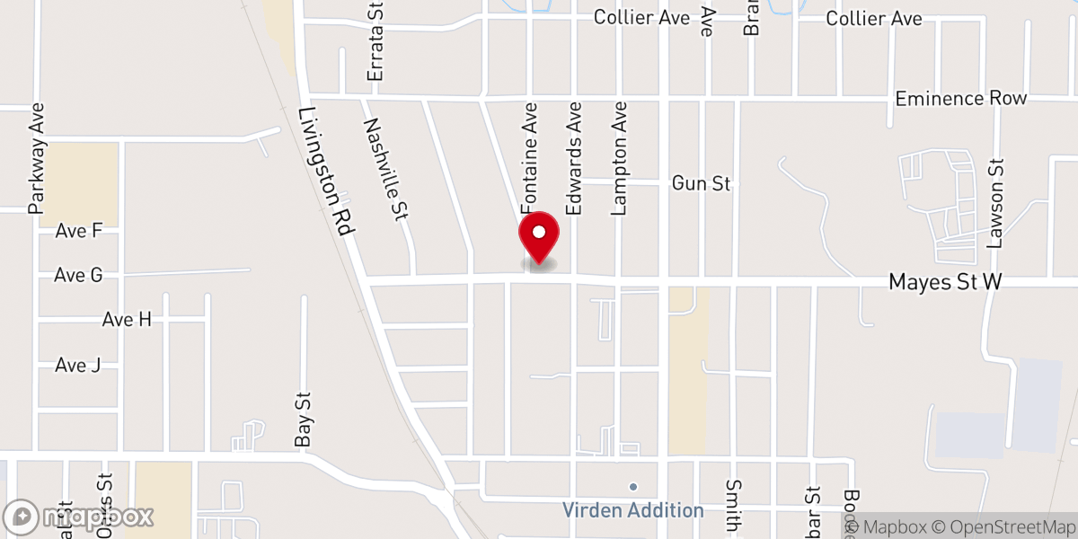 Map showing location of Lane Chapel Christian Methodist Episcopal Church