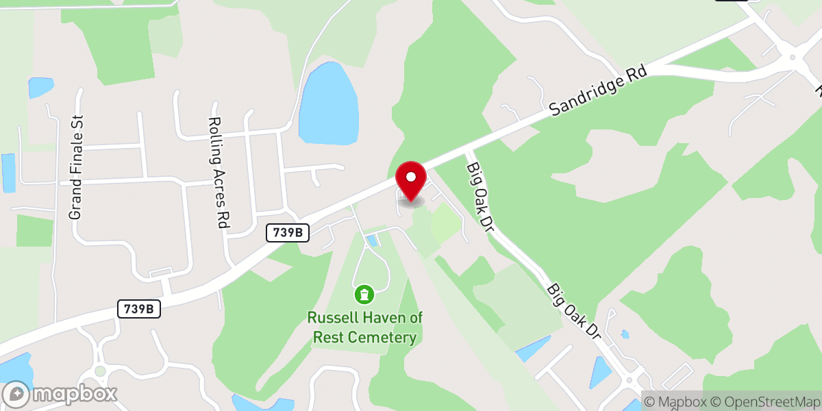 Map showing location of Russell Missionary Church
