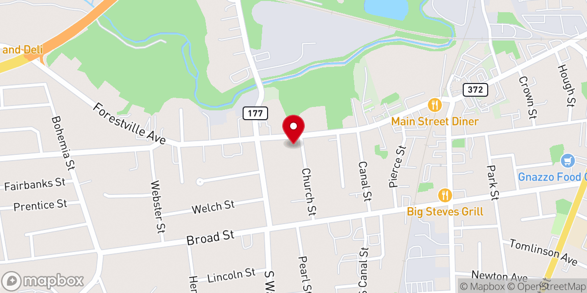 Map showing location of The Congregational Church of Plainville