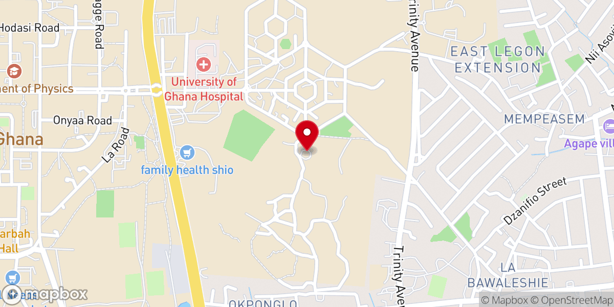 Map showing location of Legon Seventh-day Adventist Church