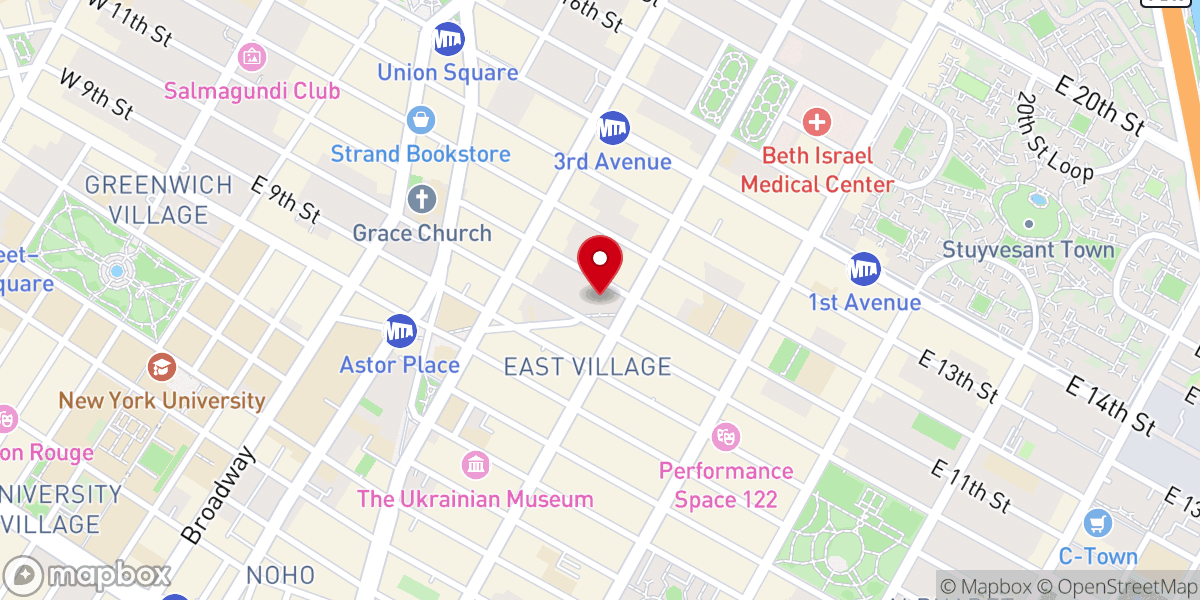 Map showing location of Saint Mark's in-the-Bowery