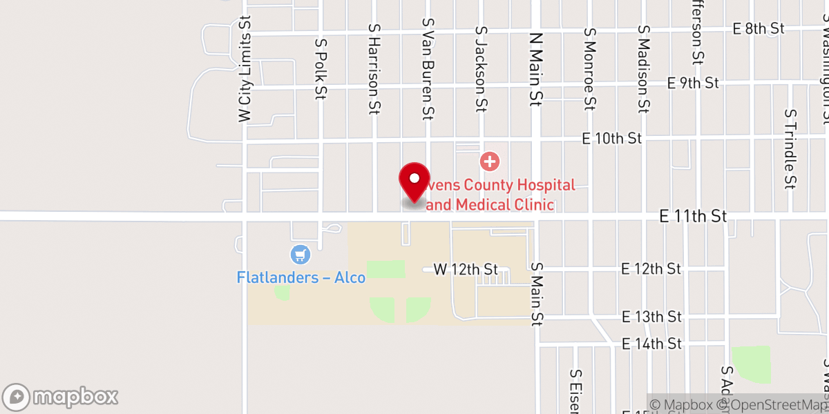Map showing location of Hugoton Church of Christ