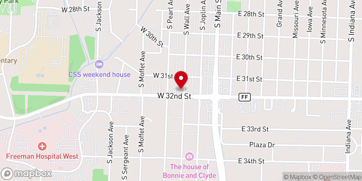 Map showing location of Grace Baptist Church