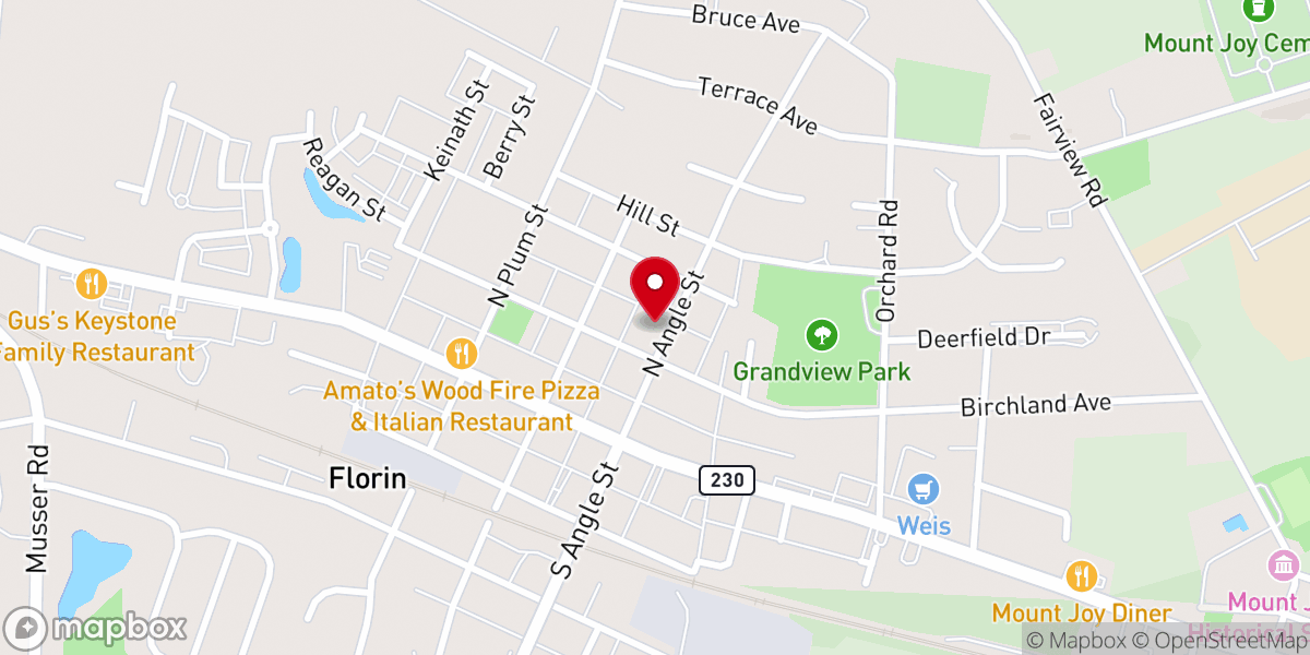 Map showing location of Glossbrenner United Methodist Church