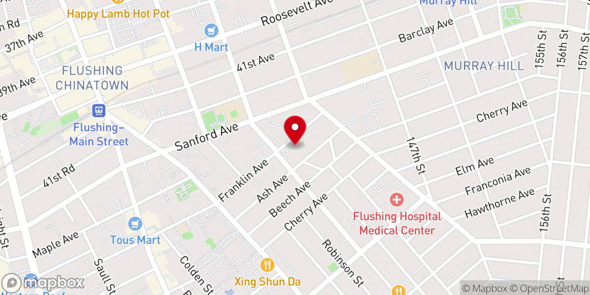 Map showing location of Church of God of Flushing