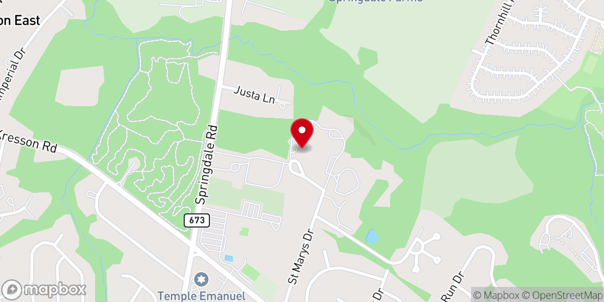 Map showing location of St. Mary's Center for Rehabilitation & Healthcare