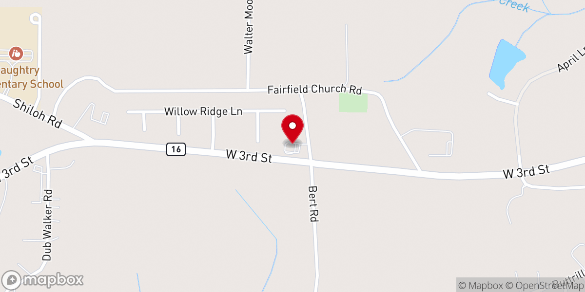 Map showing location of Kingdom Hall of Jehovah's Witnesses