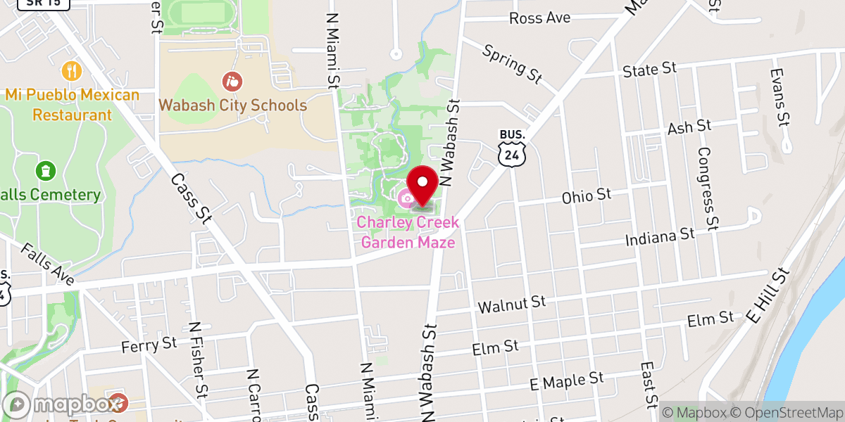 Map showing location of Charley Creek Gardens
