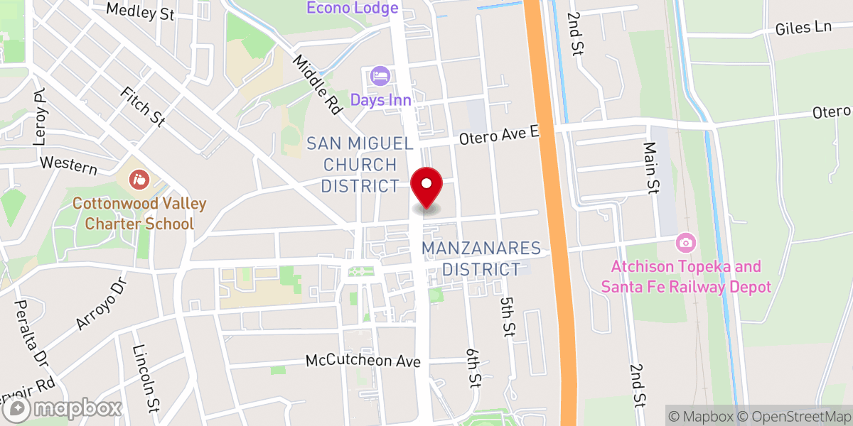 Map showing location of Church of Christ