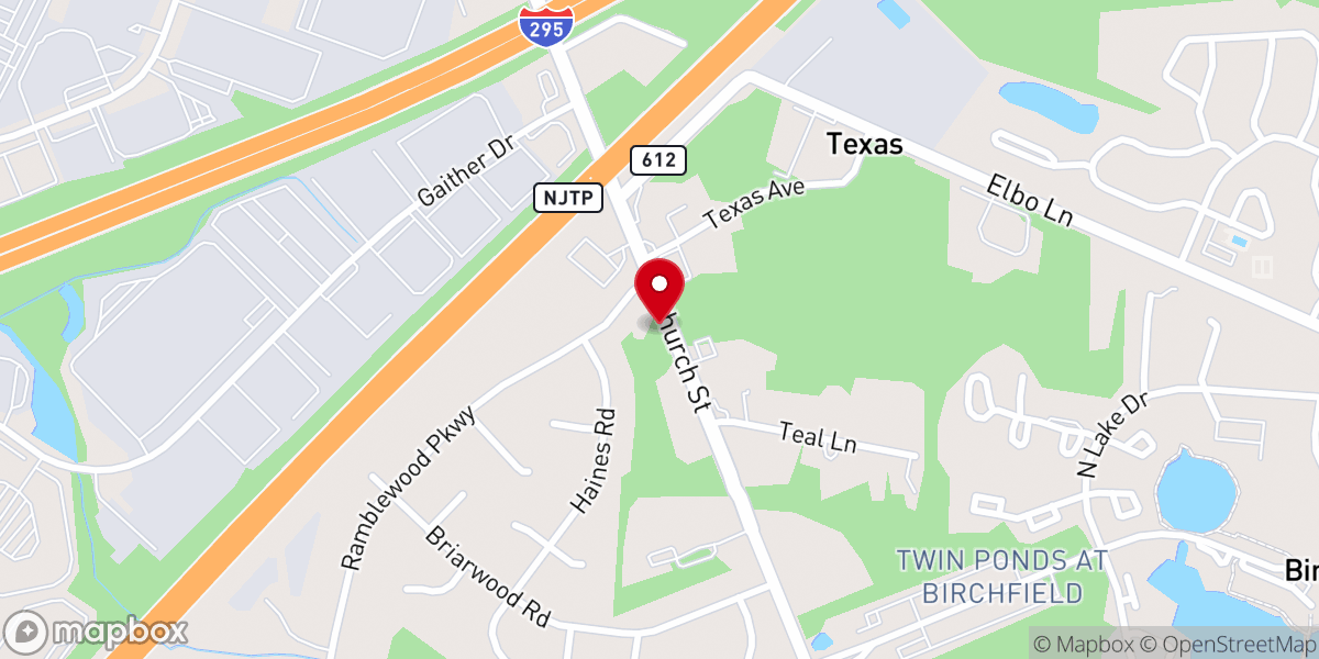 Map showing location of Ramblewood Garden Center