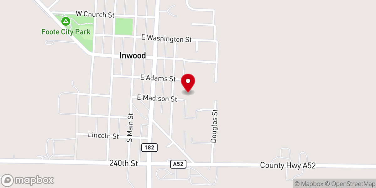 Map showing location of Inwood Christian School
