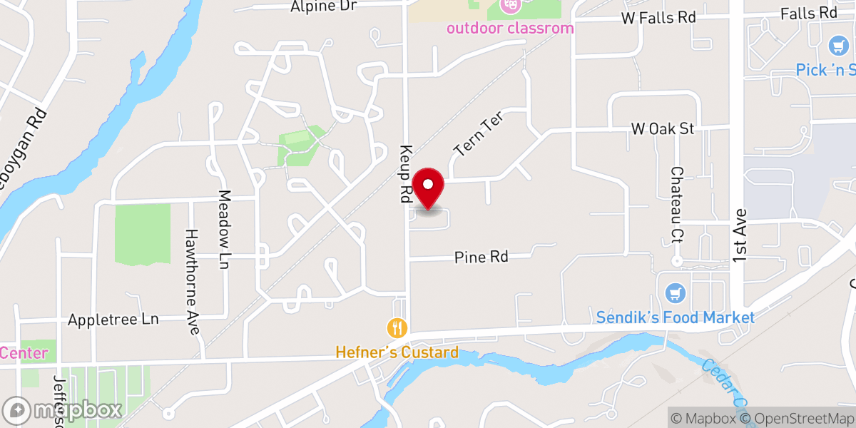 Map showing location of Heritage Baptist Church