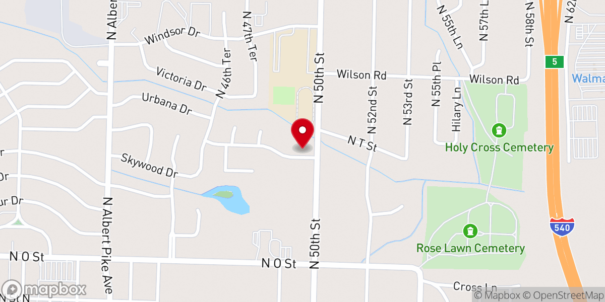 Map showing location of River Valley Church of Christ - Fort Smith