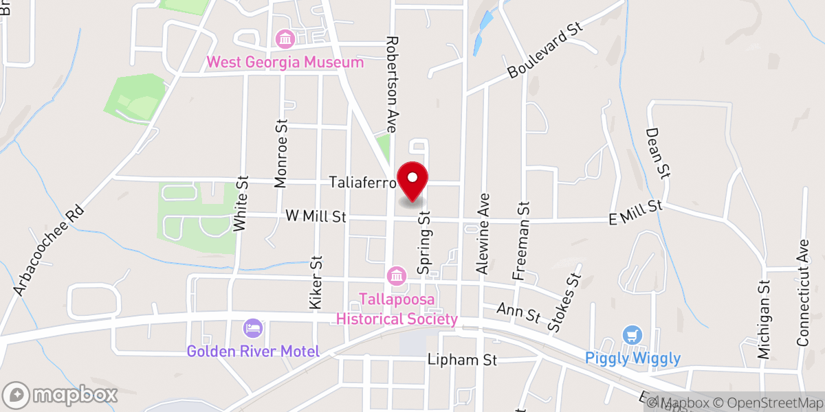 Map showing location of Miller's Dogwood Chapel