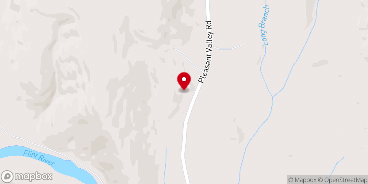 Map showing location of Pleasant Valley Church
