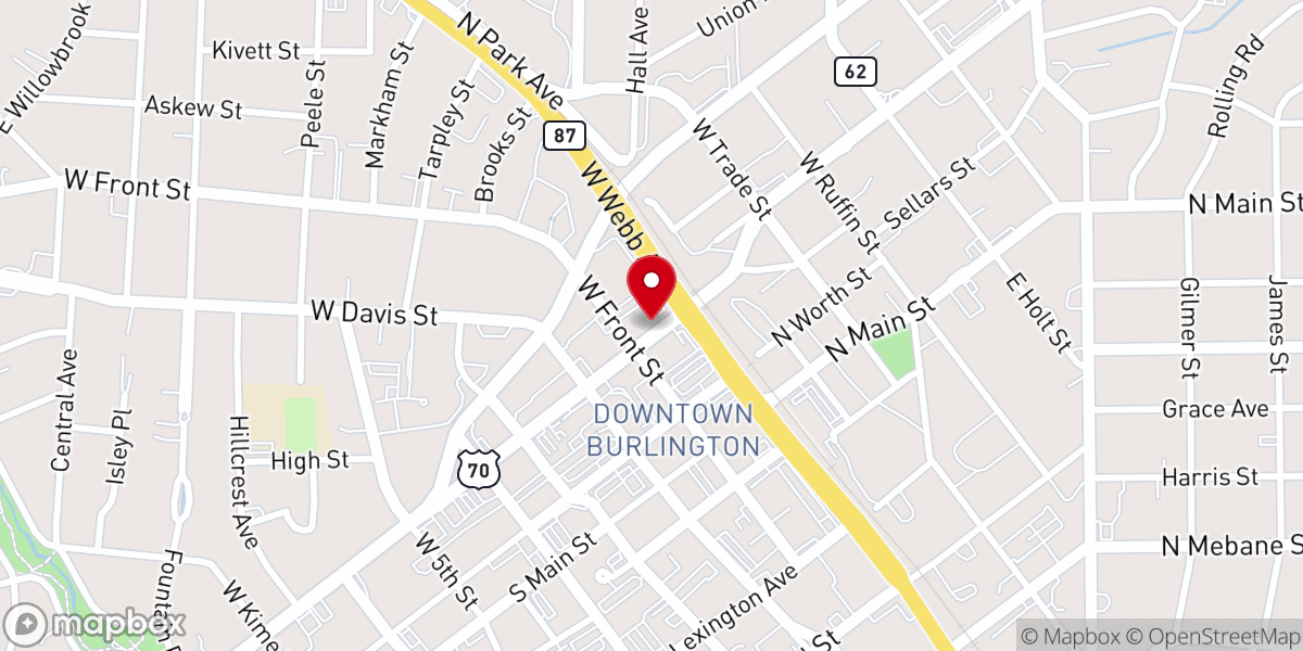 Map showing location of Liberty Church of Burlington