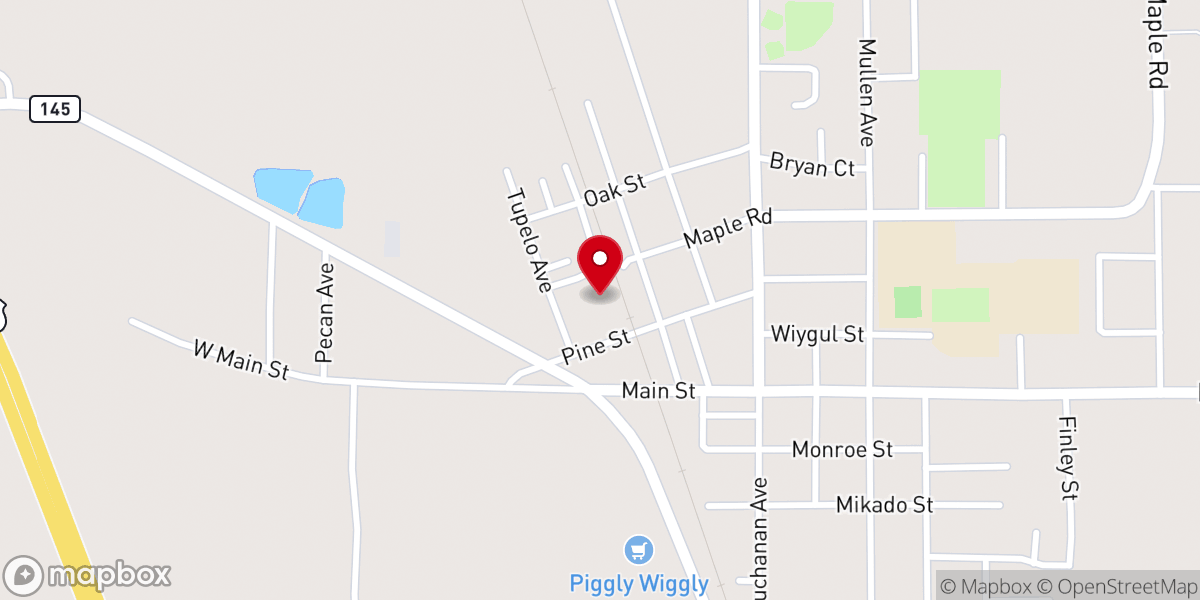 Map showing location of Faith Food Pantry