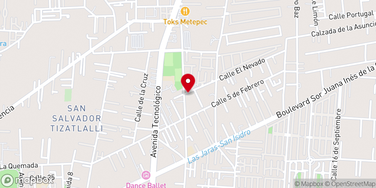 Map showing location of Iglesia Valle Toluca