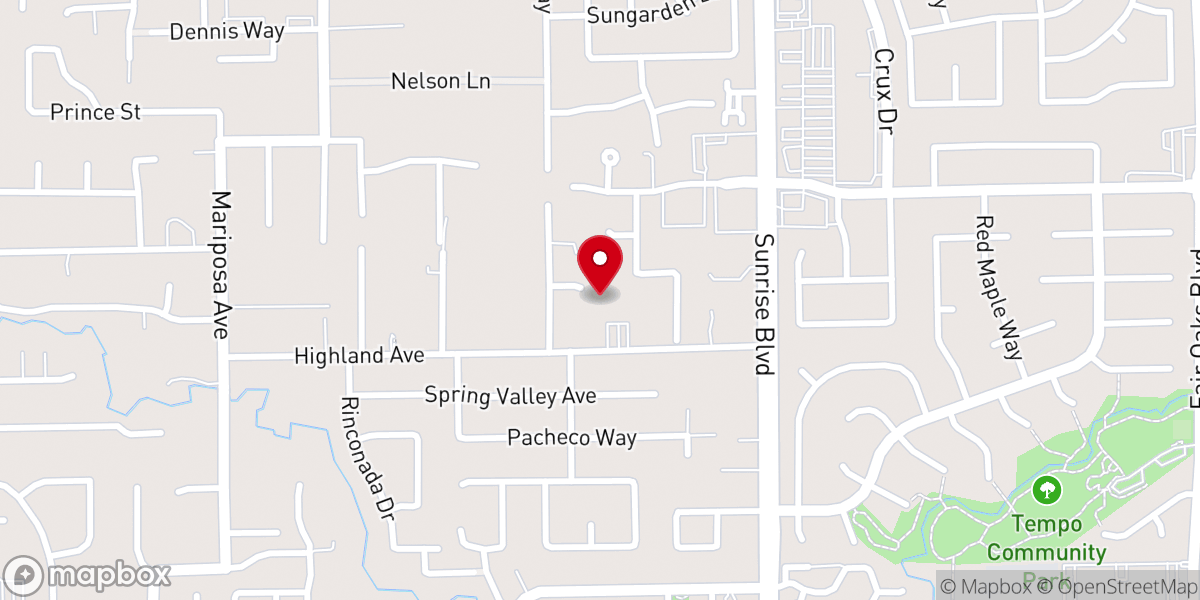 Map showing location of Citrus Heights United Methodist Church