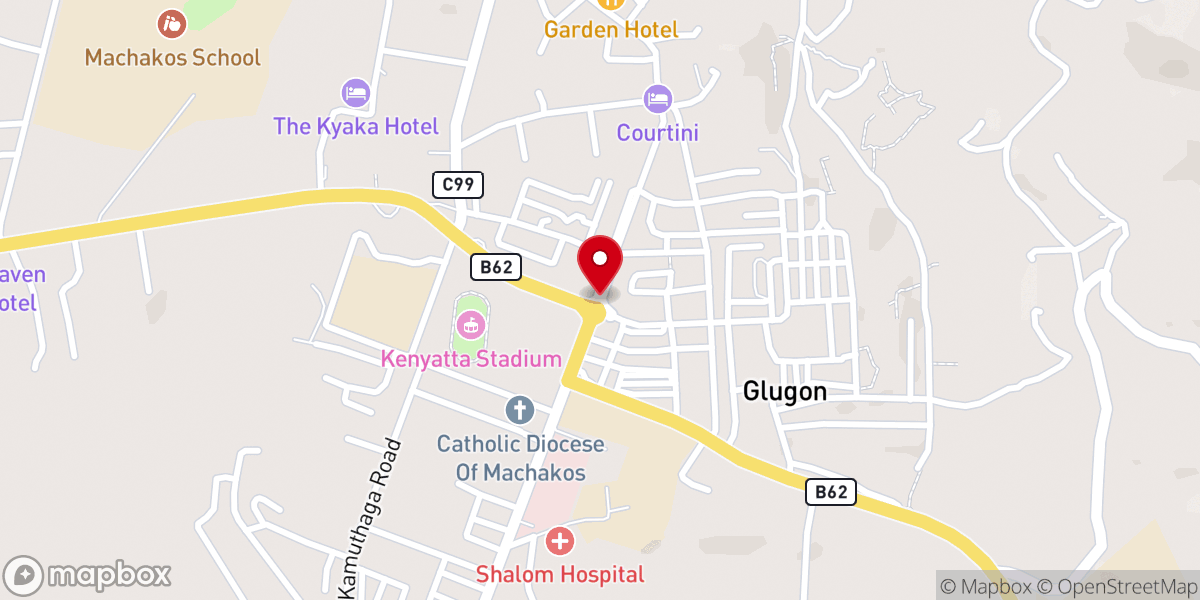 Map showing location of St. Joseph's pastoral center, katoloni