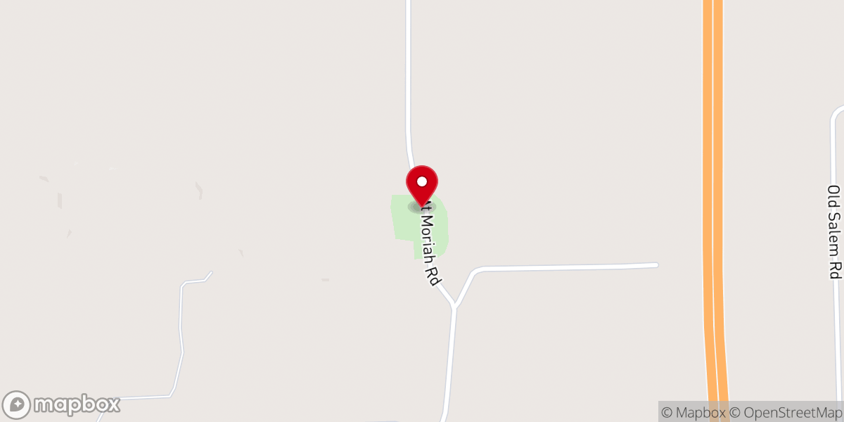 Map showing location of Mt Moriah Christian Church