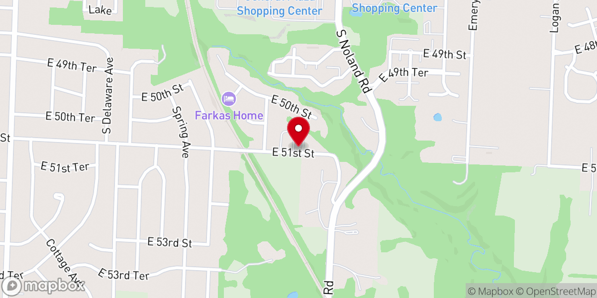 Map showing location of Pebble Creek Assembly of God Church