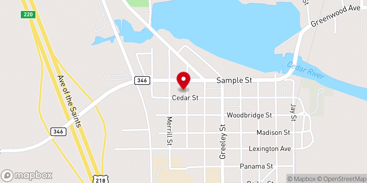 Map showing location of St Michael's Catholic Church