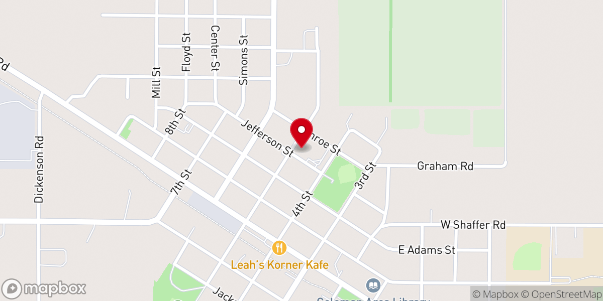 Map showing location of Faith United Methodist Church