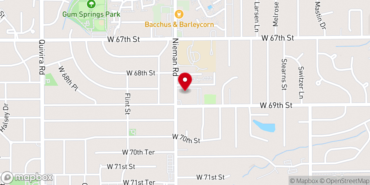 Map showing location of Shawnee Presbyterian Church