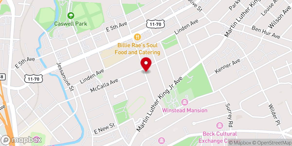 Map showing location of First African Methodist Episcopal Zion Church