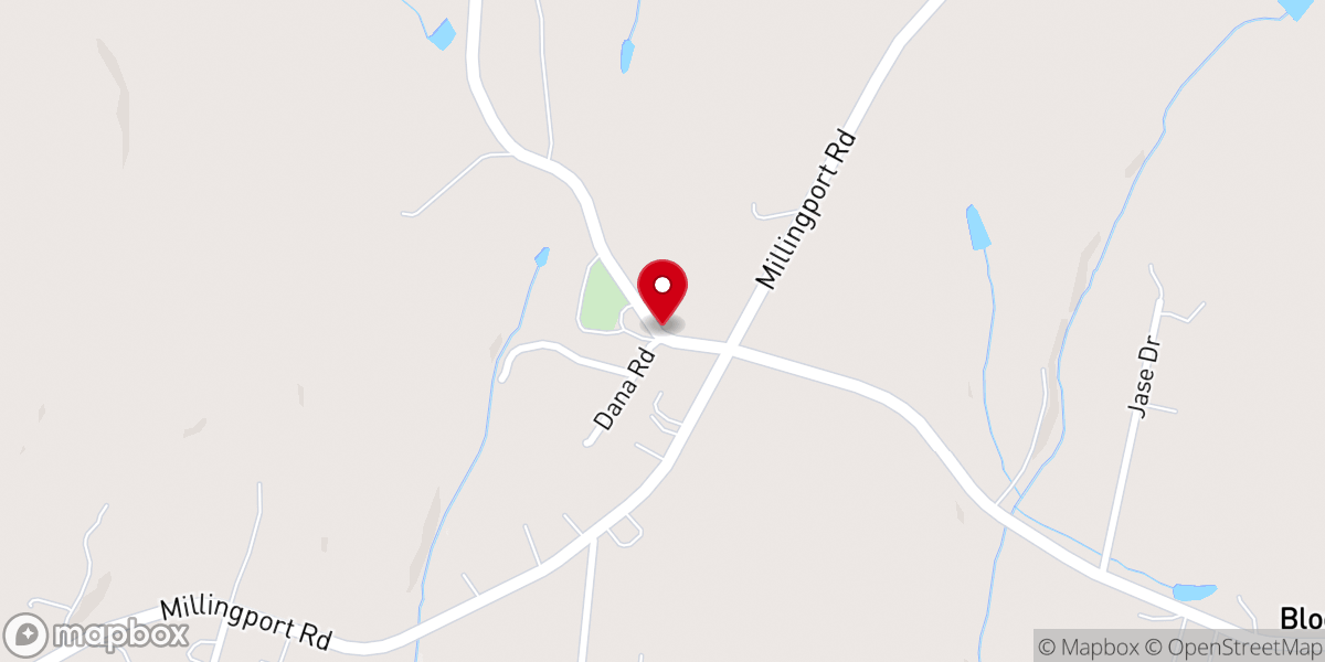 Map showing location of Bear Creek Church