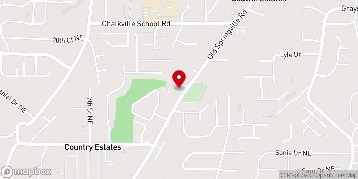 Map showing location of Hope Fellowship Church