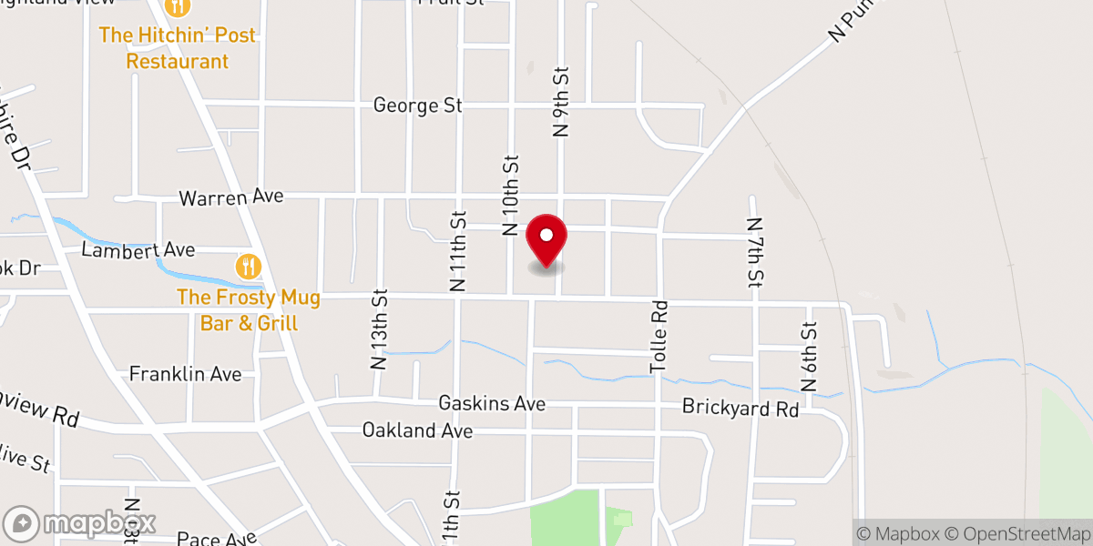 Map showing location of Salem South Baptist Association