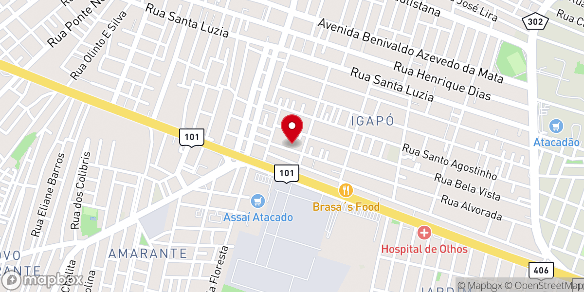 Map showing location of Igreja Pentecostal Deus é Amor Sede Central