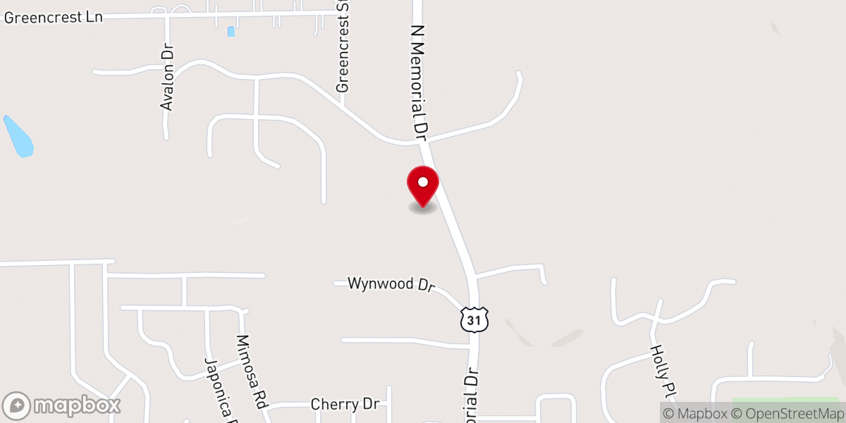 Map showing location of Prattmont Church of Christ