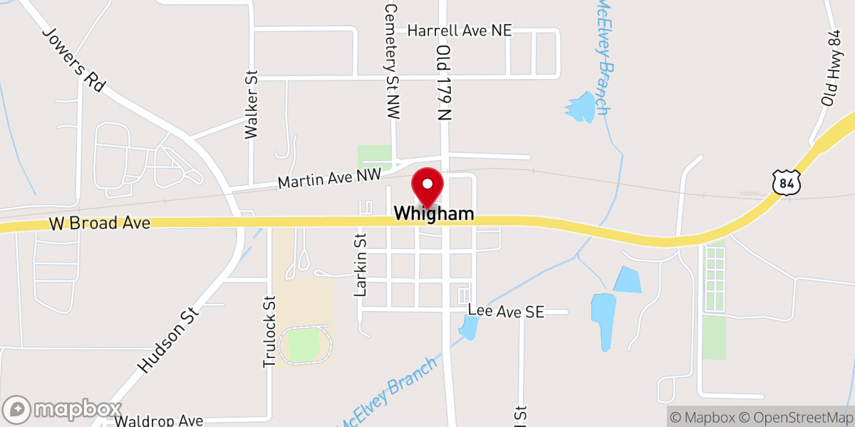Map showing location of True Vine Holiness Church
