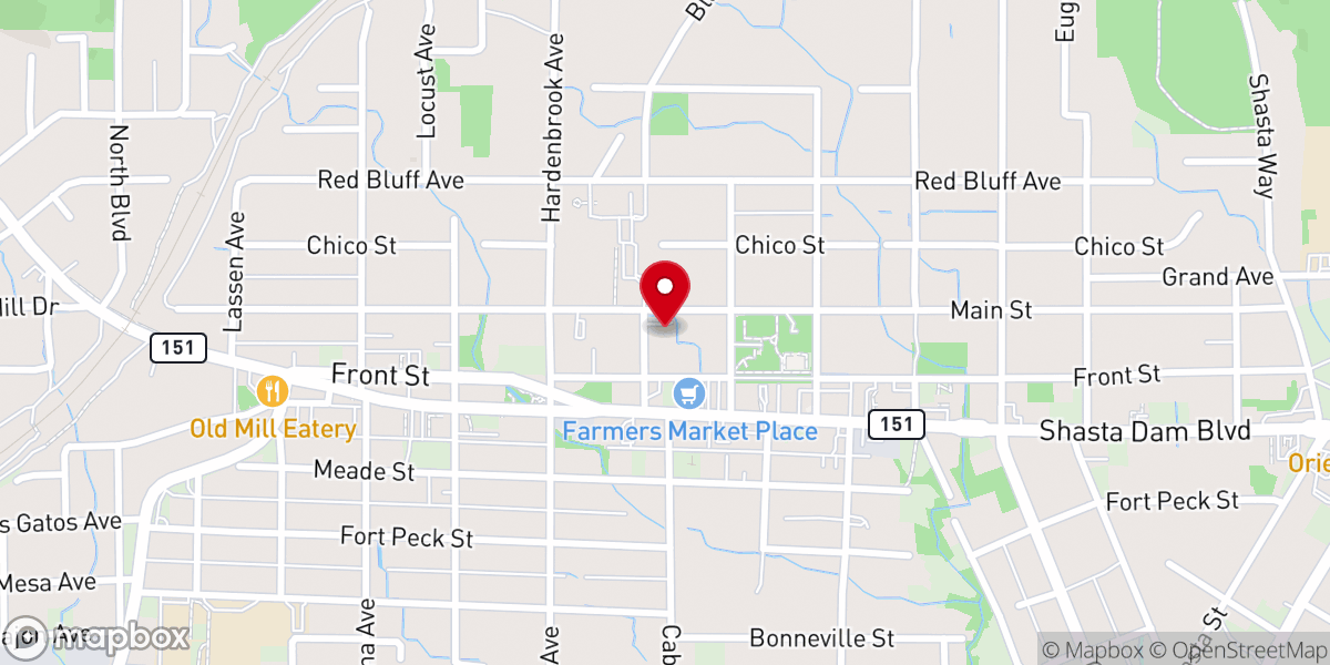 Map showing location of First Baptist Church