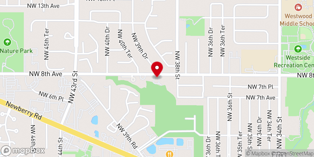 Map showing location of Temple Shir Shalom