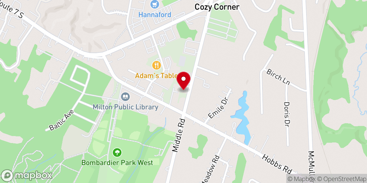 Map showing location of Milton Church of Christ