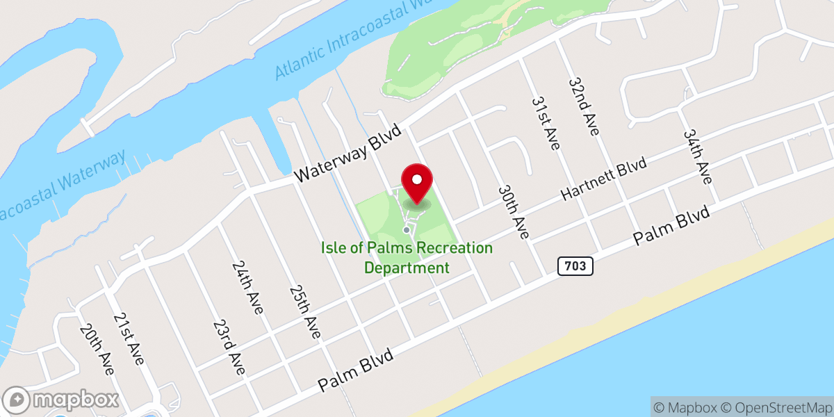Map showing location of Isle of Palms Recreation Department