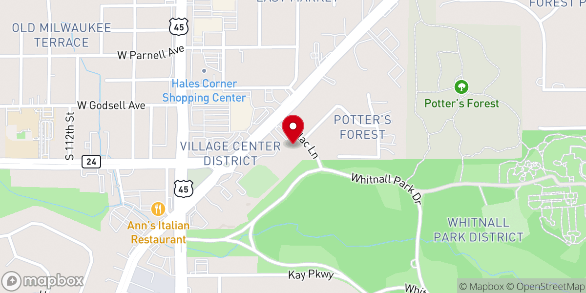 Map showing location of Whitnall Park Lutheran Church