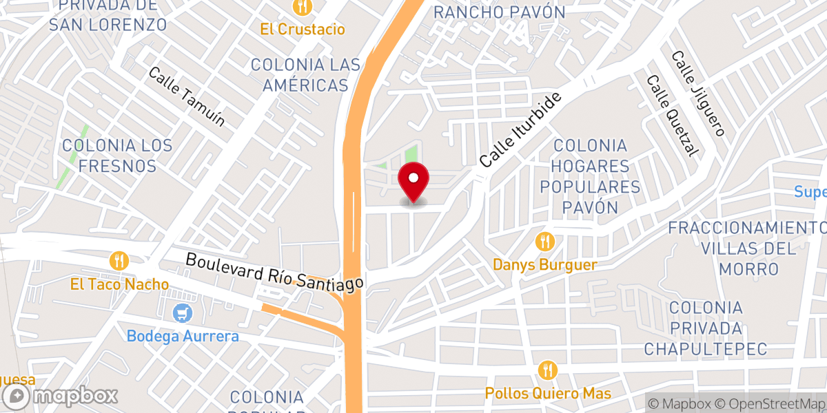 Map showing location of Iglesia Bíblica Bautista