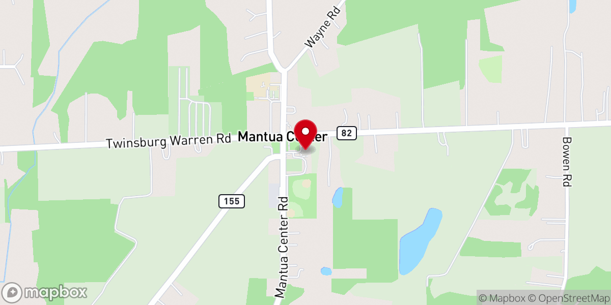 Map showing location of Mantua Center Christian Church