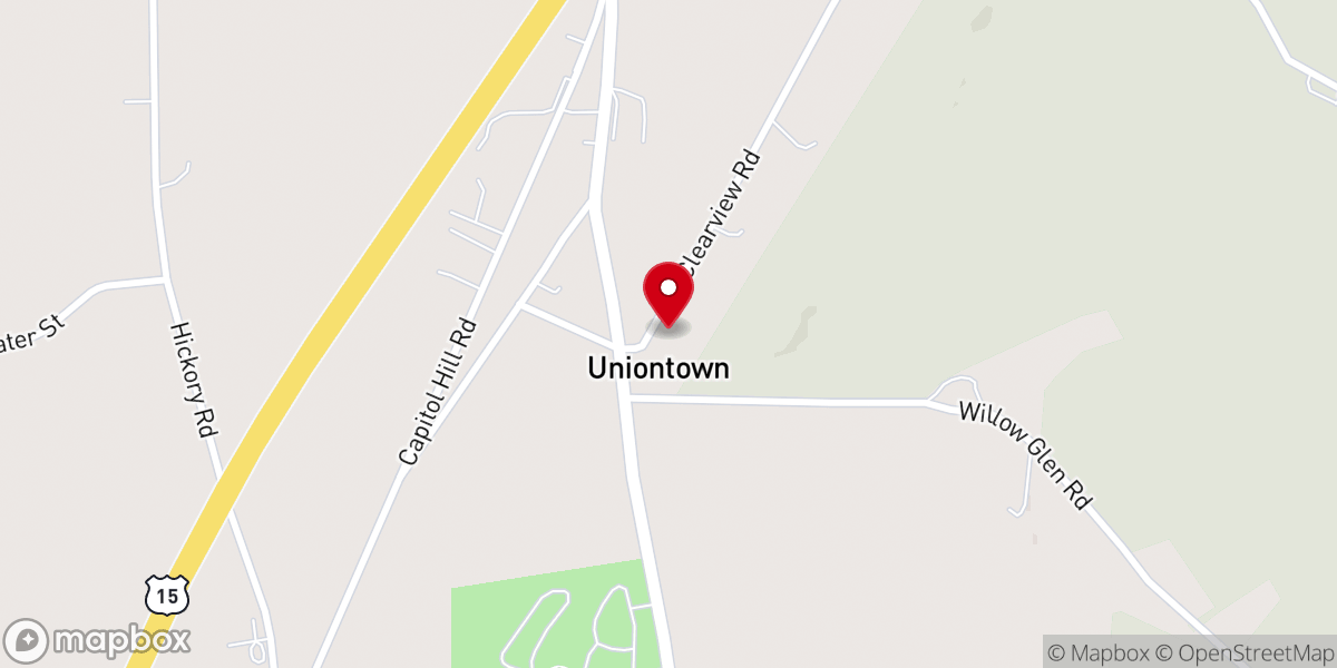 Map showing location of St John's Lutheran Church