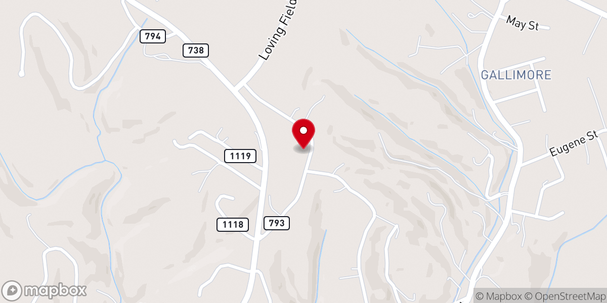 Map showing location of Pulaski Apostolic Church