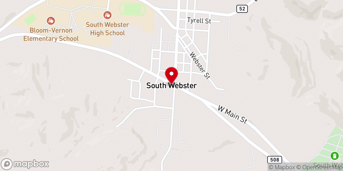 Map showing location of South Webster